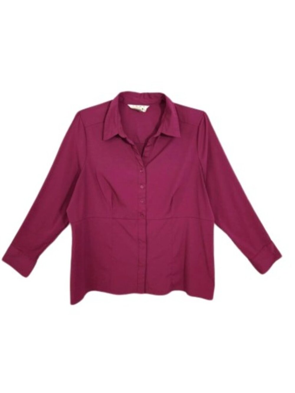 Como Woman Burgundy Stretch Career Blouse 1X